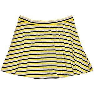 ModCloth Skater Skirt Horizontal Stripes Metallic Pink yellow Black Size 2X